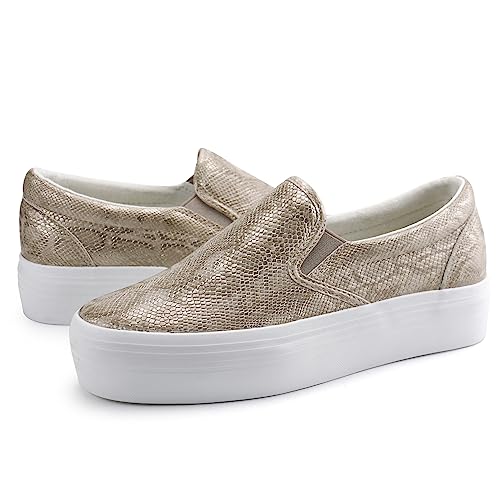 Image of JABASIC Women Slip-on Platform Loafers Casual Comfortable Loafer Shoes