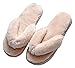Peluche Donne Flip Flops Pantofole, Fluffy Faux Fur Infradito, Home Apri Pantofole Le Dita dei Piedi per la Ragazza o Gli Uomini,40-41,Beige