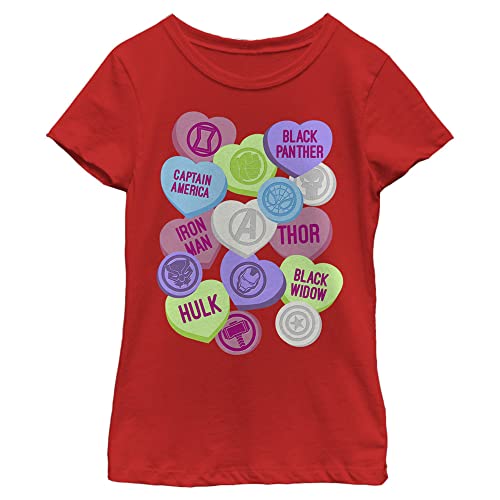 T-shirt Marvel confortable anti-irritation en coton rouge pour fille passionnée de l'univers