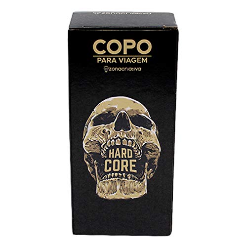 Copo Térmico Emborrachado Hard Core Caveira - 450 ml