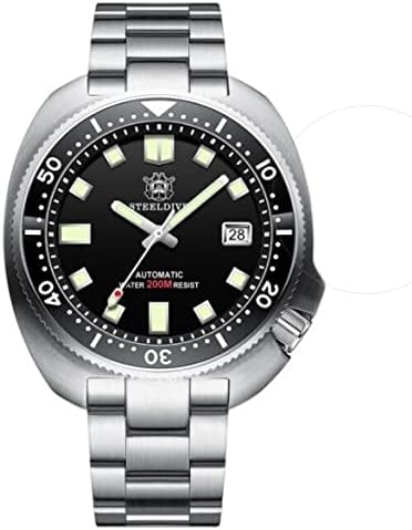 NH35 Watches STEELDIVE SD1980 43.9mm Black Men’s Automatic Diver Watch, 200m Water Resistance, nh35a