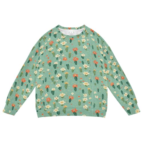 JUNZAN Small Flowers Small Foliage Big Boys Hoodie Sweatshirt Crewneck Fall Tops Shirts Camping 4T
