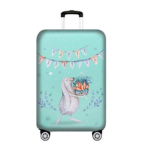 Preisvergleich Produktbild Trolley Case Schutzhülle Robuste 18 Bis 32 Zoll Reisegepäckabdeckung Regenfester, Elastischer Kofferschutz Halten Sie Das Gepäck Sauber (Color : Rabbit / Green, Size : XL(29''-32"))