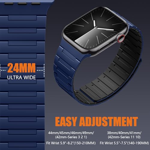 Image of SNBLK Magnetic Watchband Compatible with Apple Watch for Men 44mm 45mm 46mm 49mm 42mm 41mm 40mm 38mm Women, Silicone Sport Strong Magnet Strap for iWatch Series 11 Ultra 3 Ultra 2 Se 10 9 8 7 6 5 4 1