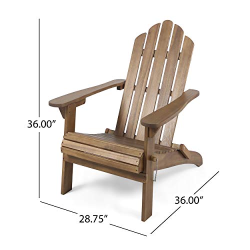 Christopher Knight Home Cara Outdoor Foldable Acacia Wood Adirondack Chair, Dark Brown Finish #TOP2