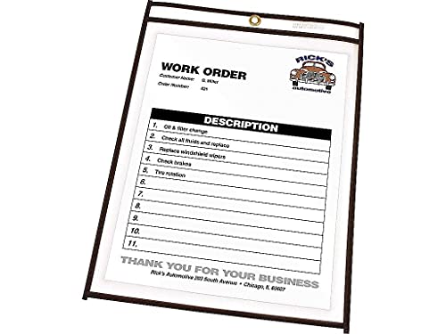 C-Line 46912 Shop Ticket Holders, Stitched, Both Sides Clear, 75-Inch, 9 X 12, 25/Bx #TOP1