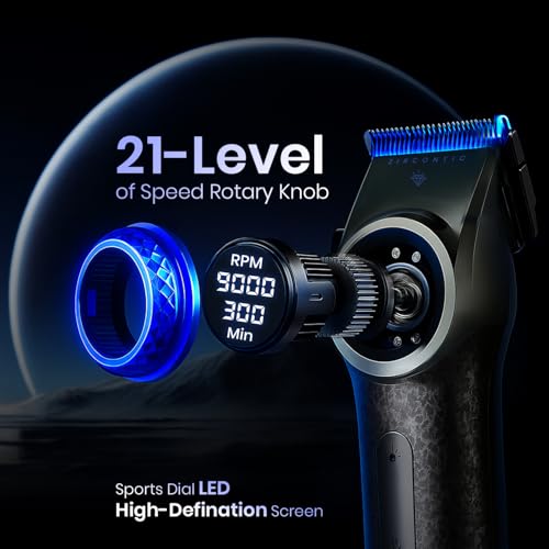 Image of VGR V-001 Professional Salon Quality Hair Clipper | ๐ต๐ฌ๐ฌ๐ฌ RPM High-Power DC Motor, ๐๐๐ Min Runtime, DLC Diamond-Coated Blade, LED Display & Light | Taper Lever & 15 Length Settings, Blue
