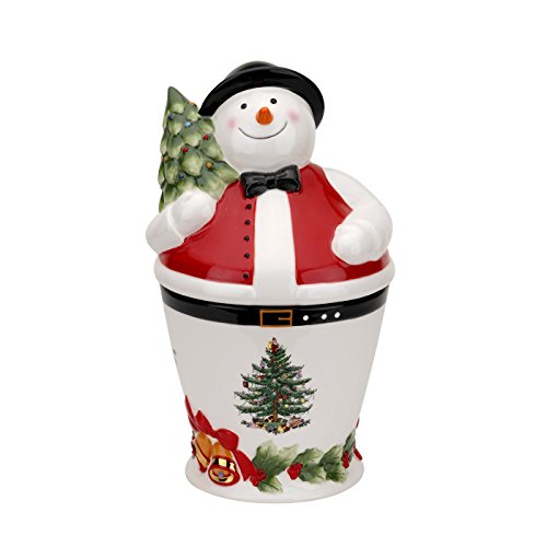 Spode Christmas Tree Mr. Snowman Cookie Jar - 10" Dolomite