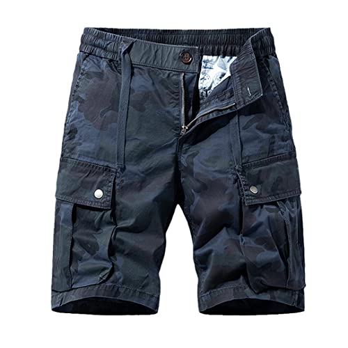 Short cargo Camo1 d'été pour homme AXEBHPED en coton gris