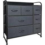 MuRealy Fabric Dresser for Bedroom - Dresser with 7 Drawer, Fabric Dresser Tower, Drawer Chest for C