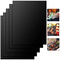 FIFlying BBQ Grillmatte, 5er-Set, 50 x 40 cm, Grillmatten, 100 antihaftbeschichtete, wiederverwendbare Grillmatten, Backmatten, PFOA-freie Grillmatte für Gasgrill, Holzkohle & Backofen
