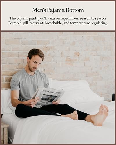 Cozy Earth Men’s Stretch-Knit Pajama Pants with Elastic Drawstring Waist & Side Pockets3