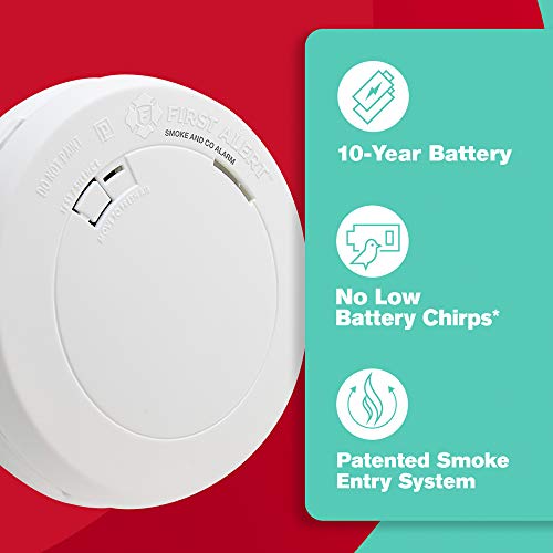 First Alert Smoke Detector and Carbon Monoxide Detector Alarm with Built-In 10-Year Battery, BRK PRC710