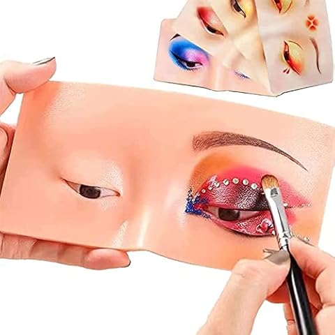 Makeup Practice Board,The Perfect Aid to Practicing Makeup, Face Eyes Makeup Mannequin Silicone False Cosmetologist,for Makeup Practice Training Cover