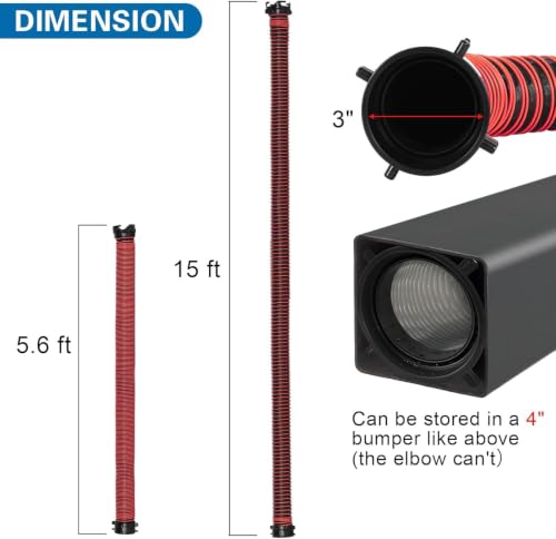Image of 15FT RV Sewer Hose Extension Camper Sewer Hose Extension with Caps