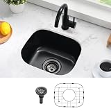 15 Inch Undermount Black Bar Sink-Bokaiya 15x12 Small Wet Ba...