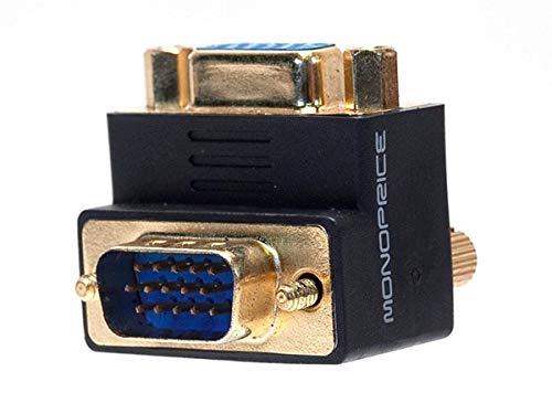 Monoprice Female to Male VGA Coupler - 90 Degree ,Gold Plated (108730)