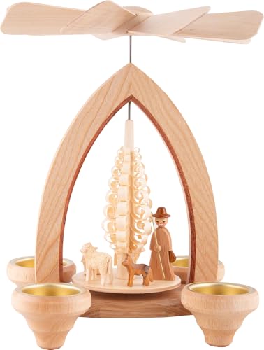 Erzgebirge Palast 1-stöckige Pyramide Schafe - Natur - 26 cm