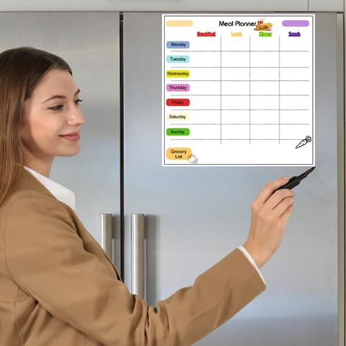 Image of Zesta Vinyl Magnetic Planner for Fridge | Cute Weekly Planner /Meal Planner with Marker | Rewritable Magnetic White Board for Fridge (Harry Potter 11X11 Inches) (Meal Planner)