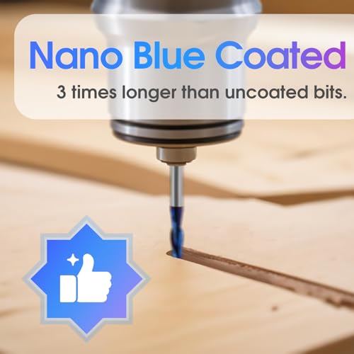Eyryfui 10Pcs CNC Router Bits Set, 1/4" Shank Solid Carbide Multiple Uses Router Bit for Woodworking Detail Carving Trimming V Groove Engraving Slotting Mortise MDF Resin Lettering Sign Making-Type A by Eyryfui - Used condition - Image 5