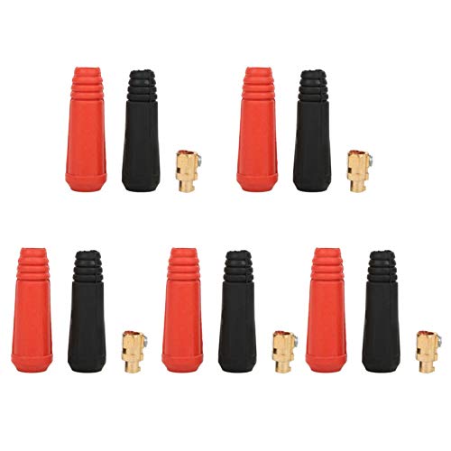 Agatige 5Pcs Welding Cable Joint Quick Connector, 10-25mm² European Quick Plug Welding Machine Cable Connector Plug