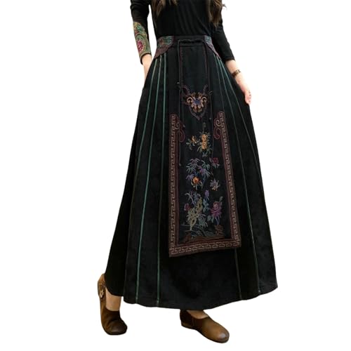 Jupe longue brodée de prestige avec motif tête de cheval artisanale