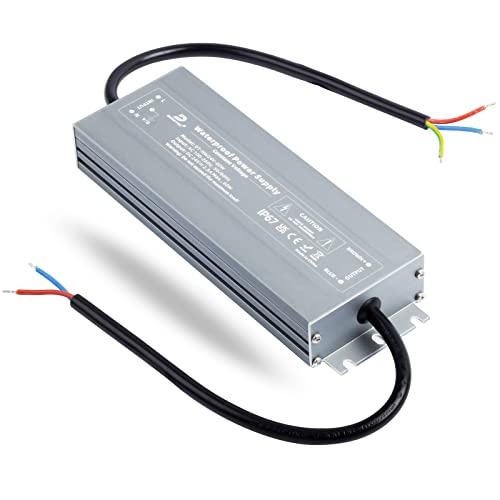 DUSKTEC Transformador LED 24V 60W 2.5A, IP67 Driver Impermeable Ultrafino, Fuente de Alimentación LED Interior o Exterior, Voltaje Constante Adaptador para Tira de Luz y G4 MR16 Luces LED Cover
