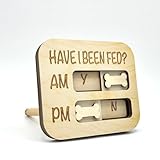 Adullpony Dog Feeding Reminder Magnet – Dog Fed Sign Flip for AM/PM, Dog Food Reminder, Fed Not Fed Tracker, Have I Been Fed Wooden Magnetic Sign for Fridge, Pet Care Organizer for Dog Owners
