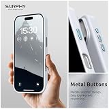 SURPHY etui do iPhone 17 pro Magnetyczne skórzane etui 6,3", syntetyczna skóra Etui na telefon iPhone 17 pro Etui ochronne [z metalowym przyciskiem Podszewka z mikrofibry], Jasnoszary