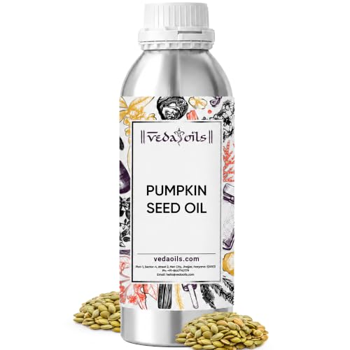 Image of VedaOils Pumpkin Seed Oil 100ml | 100% Pure & Cold-Pressed Undiluted Pumpkin Seed Oil for Hair Growth, Hair Regrowth, Scalp Care, Nails & Skin Nourishment