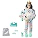 Barbie Poupée Mannequin Cutie Reveal avec costume de licorne en tissu moelleux et 10 surprises avec changent de couleur, Jouet Enfant, Dès 3 ans, HJL58