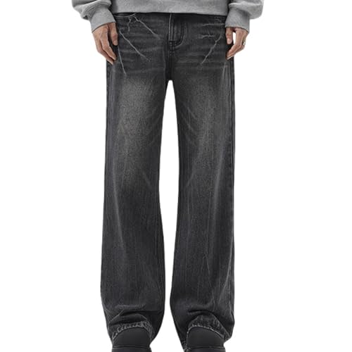 Y2K Hip Hop Jeans Men Acid Wash Wide Leg Pant Casual Vintage Baggy Denim Pants Bell Bottom Trousers Skater Streetwear