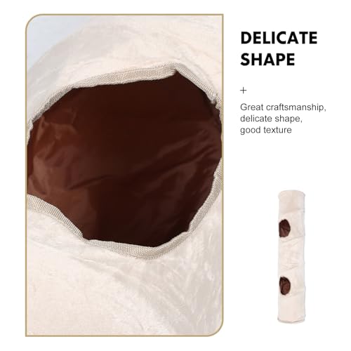 Túnel para gatos recto de tela lavable con bola de burbujas y dos agujeros de juego para felinos 4