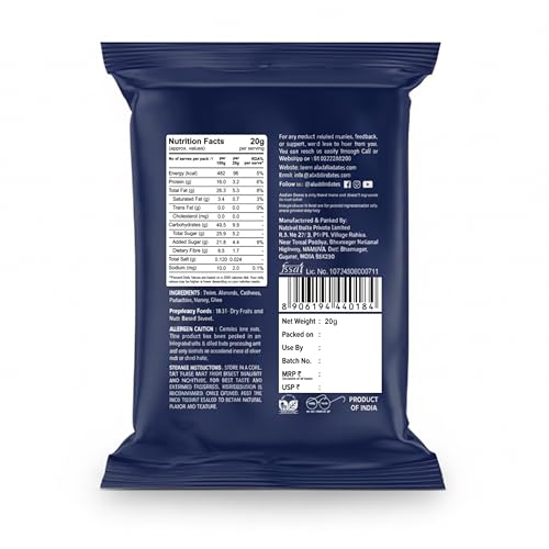 Image of Aladdin Dates Dateable Bites 20g | Dry Fruit Bites | Made with Pure Ghee, Honey, Pista, Cashew & Almonds | No Added Sugar | Healthy Nutty Energy Snack | Gluten-Free & Preservative-Free