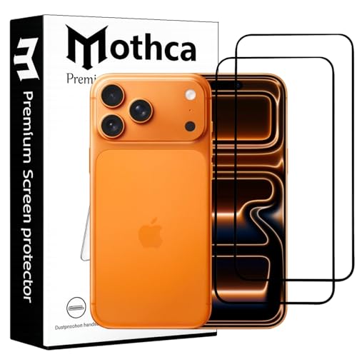 Image of Mothca Military-Grade Tempered Glass Screen Protector Compatible for iPhone 17 Pro Max with Edge to Edge Coverage - Case Friendly, Anti-Scratch & Bubble-Free Installation Kit (Pack of 2)