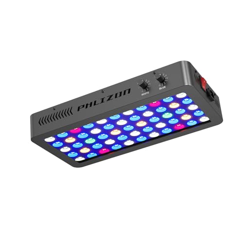 Phlizon 165W Dimmable Full Spectrum Aquarium LED Light Daisy Chain Funciton Fish Tank Light LED Reef Decoration for Saltwater Freshwater Fish Coral Reef (16″x8″x2.4″)