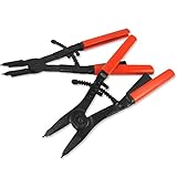 Neiko 02130A Heavy Duty 16' Snap Ring Plier Set, 2 Piece, External and Internal Pliers, Straight, 45°, 90° Tips