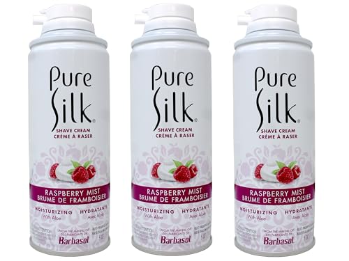 Pure Silk Shave Cream with Aloe, Raspberry Mist, 5 OZ