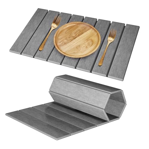 Foldable Stone Dish Drying Mat - Diatomite Mat for Kitchen Counter & Bathroom - Instant Drying, Super Absorbent, Non-Slip Diatomaceous Earth Mat