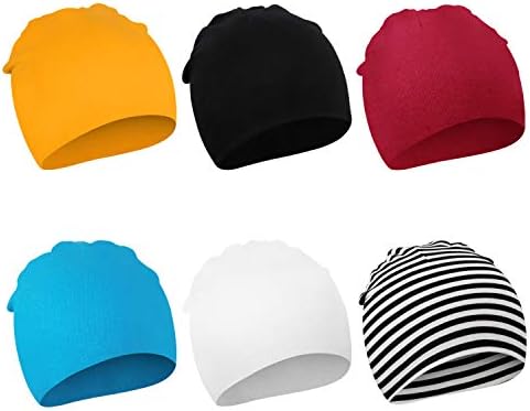 DRESHOW 6 Stücke Unisex Mütze Hut Junge Mütze Frühling Mützchen Kleinkind Wendemütze Jersey Slouch Beanie Bekleidung Unisex Infant Hut Kindergarten Mütze