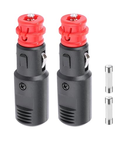 Xibao 2PCS Spina di Sicurezza per Auto,Spina Accendisigari 12v Maschio,Adaptateur Mâle pour Allume Cigare 12V/24V,Adatto per Autos,Camion,Aspirapolvere Auto,Frigorifero,Pompa Dell'aria per Autos