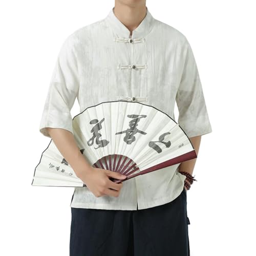 Chemise en lin homme style chinois rétro pour vos soirées d'été décontractées