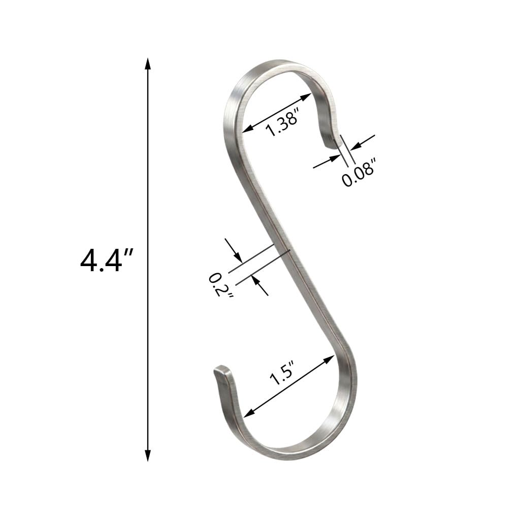 Stainless Steel S Hooks - 10 Pack -3