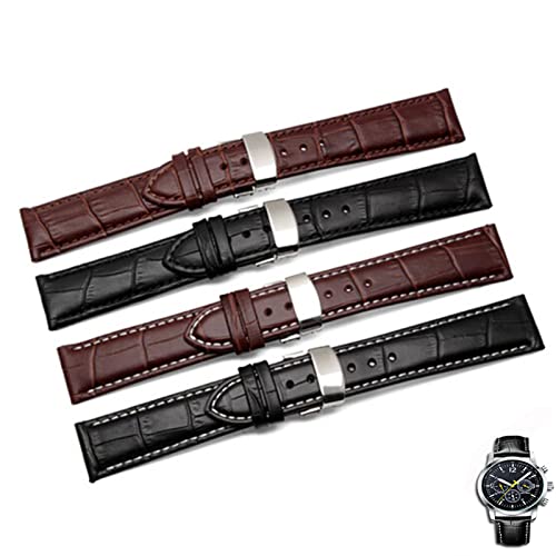 Correa de reloj de cuero genuino Croco con cierre de mariposa elegante 4