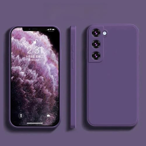 Coque silicone liquide Samsung Galaxy S24 S23 Ultra S22 S21 S20 FE couverture souple violet