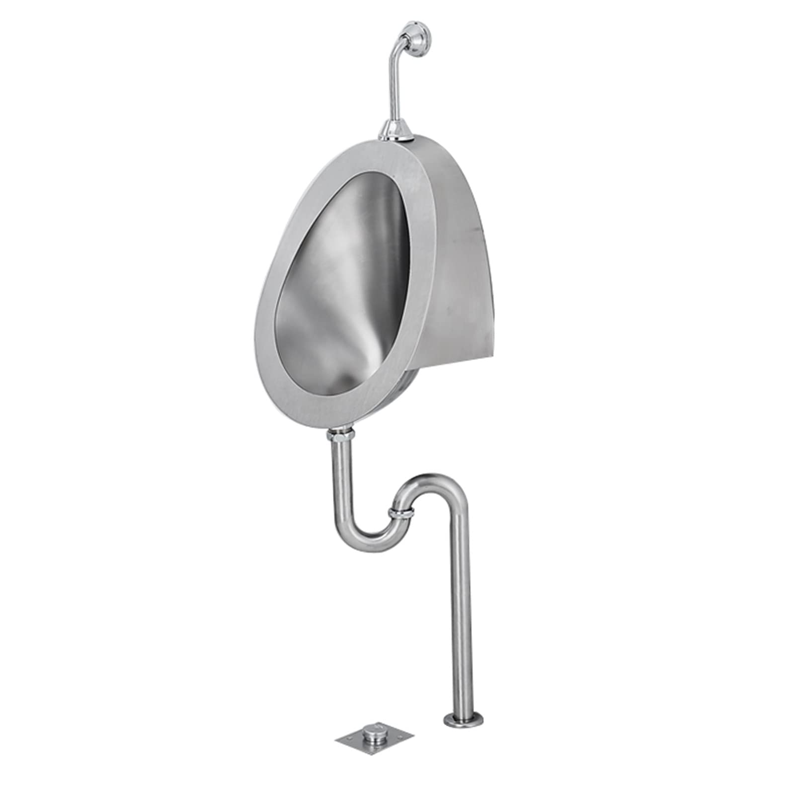 OTQEFTN Wall-Mounted Men's Flushing Urinal,304 Stainless Steel Toilet/Commercial Urinal Bathroom Toilet Male Sanitary Ware,Manual/Pedal/Automatic Smart Sensor Flush Valve Toilet