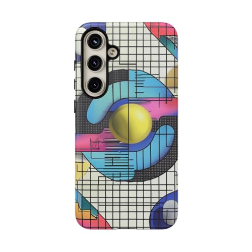 Coque Samsung S24 Plus bleu motif abstrait géométrique mat