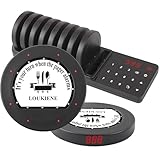 LOUKIENE Restaurant Pager System, 10 Coaster Pagers, Wireless Beepers with Vibrate Flash Buzzer, Independent Quick Pairing Slot, for Food Truck Church Clinic Nursing Home Pub Bar