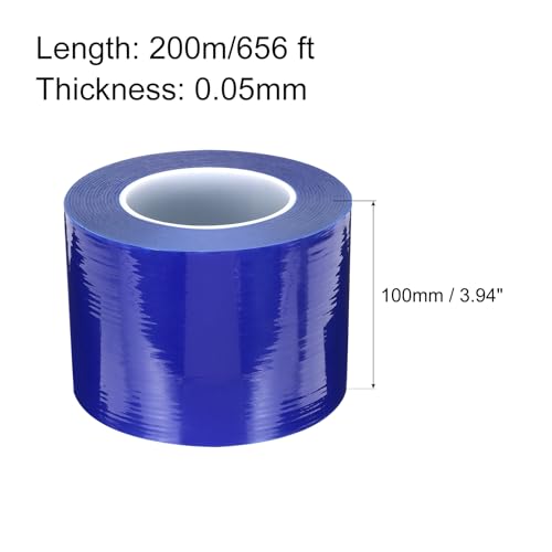 Image of MECCANIXITY Removable Protective Film Tape, 4 Inch x 656 Ft Surface Protective Scratch Film Tape Roll for Furniture, Electrical Appliances, Blue