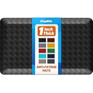 StepRite 1” Thick Kitchen Mats for Floor, Anti Fatigue Kitchen Rugs, Non-Slip,Heavy Duty Waterproof Kitchen Rug, Standing Desk Mat，Xmas Decor，Gifts for Friends, Family, Home, Kitchen, Office, (Black)